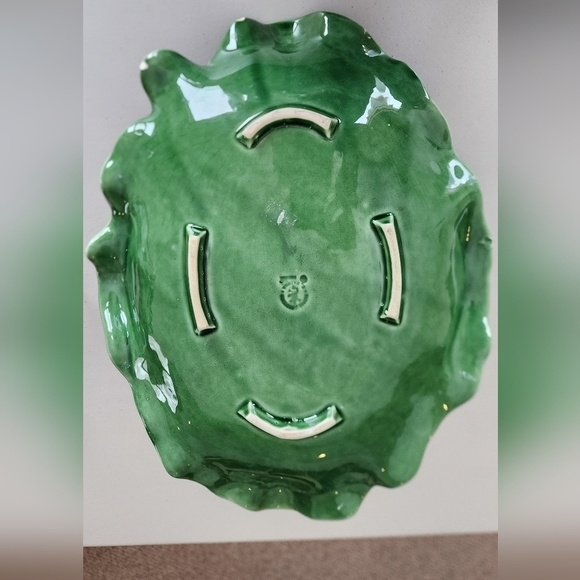 VNTG Majolica Late 20th Century Bordallo Pinheiro Cabbageware Serving Platter. - Picture 6 of 10